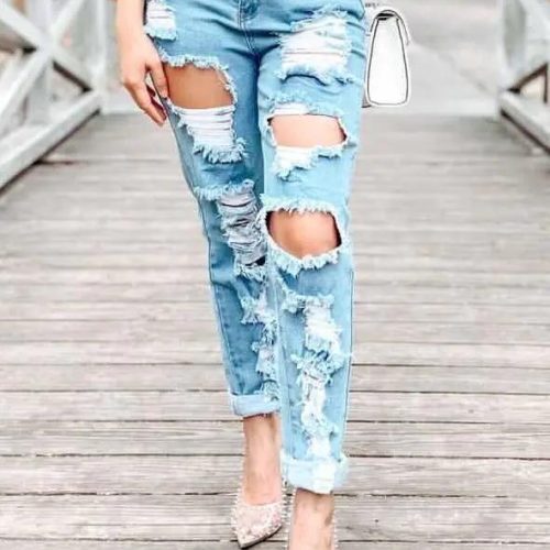 Jemma Straight Leg Ripped Mom Jeans