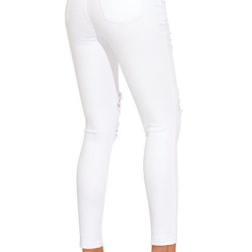 Women's Essentials Ripped Mid Rise Destroyed Skinny Jeans